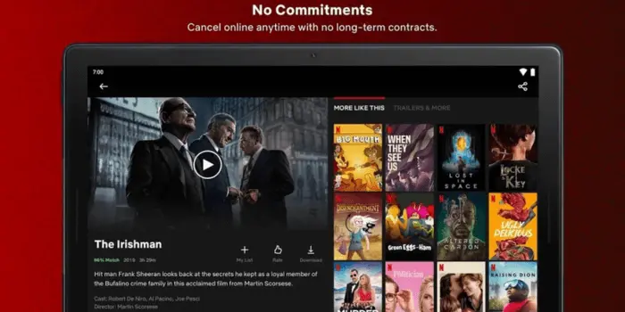 Netflix Gallery menu overview